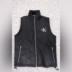 Calvin Klein Black Lightweight Zip Vest CK Logo Men’s Small
